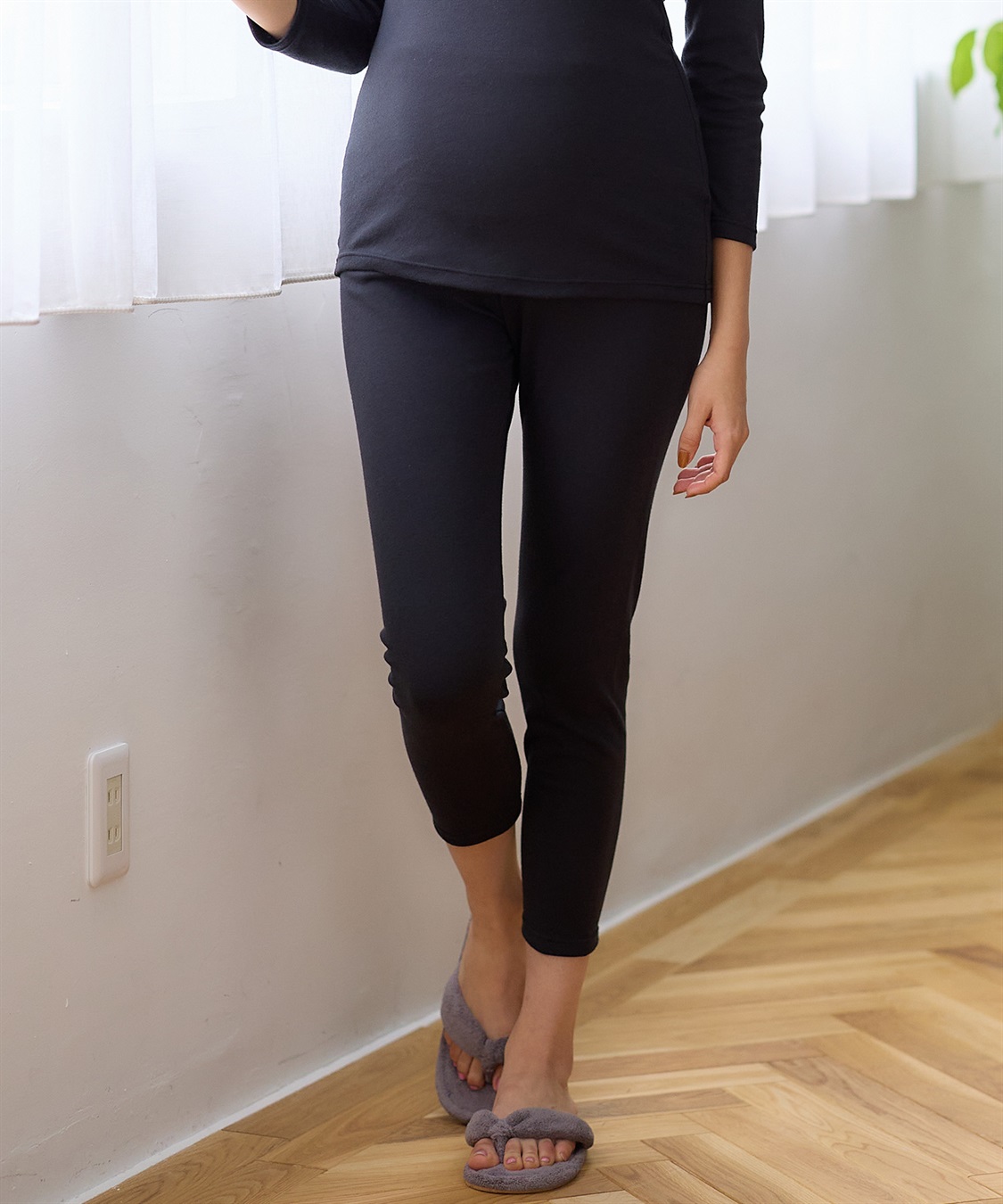 Rosemadame 裏微起毛スムースレギンス（マタニティ）妊婦服 産前・産後対応_variation_1