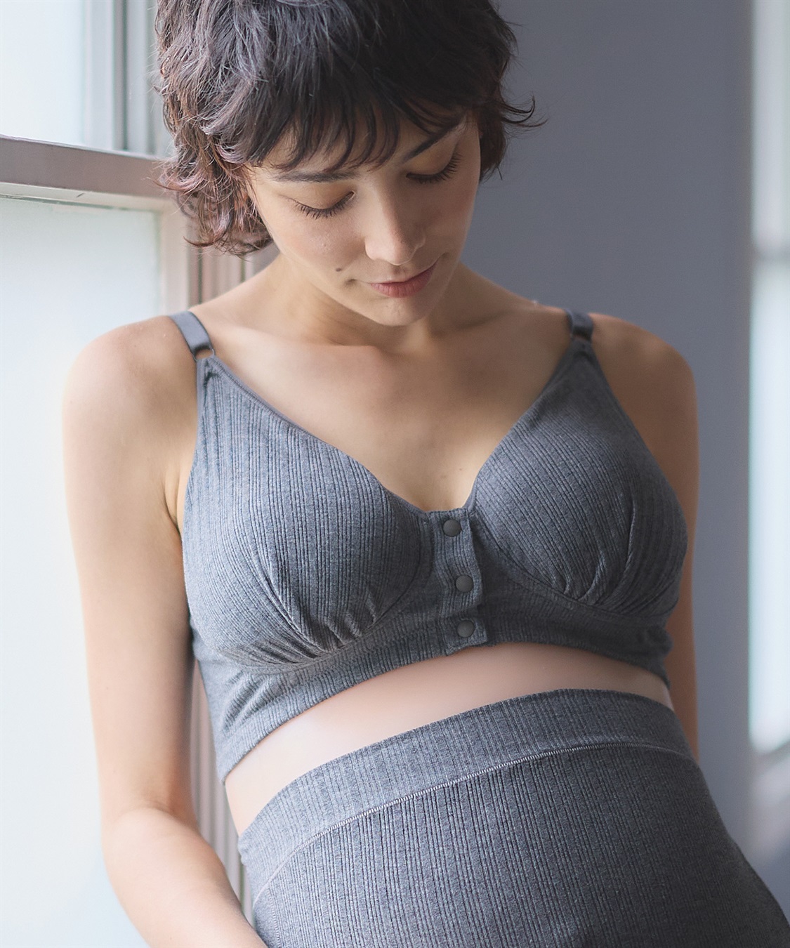 Rosemadame ランダムリブブラトップ（マタニティ）授乳楽々 入院準備 出産準備 産前 産後_variation_2