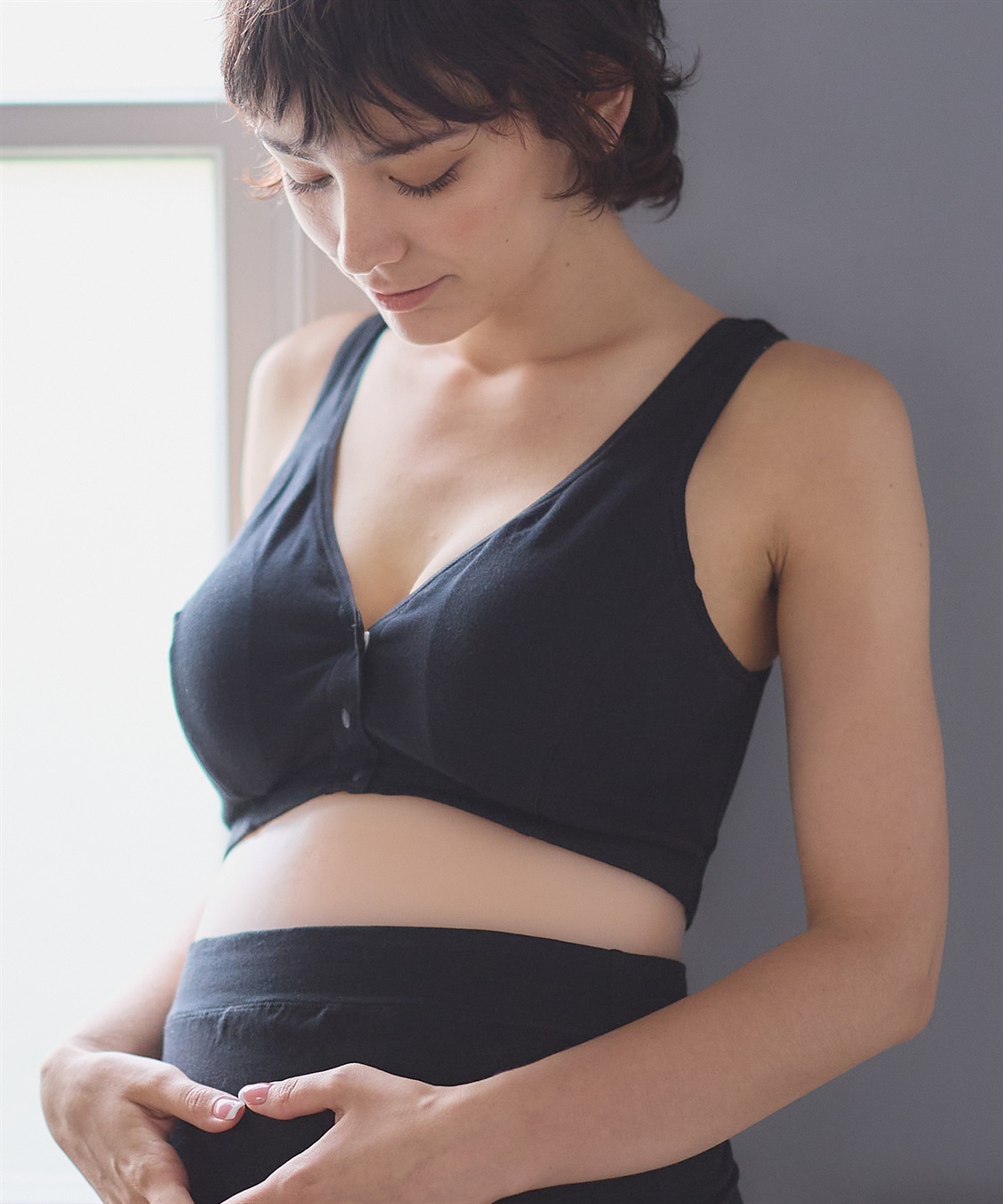 Rosemadame C/PUベア天竺ハーフトップ（マタニティ）授乳楽々 入院準備 出産準備 産前 産後_variation_1