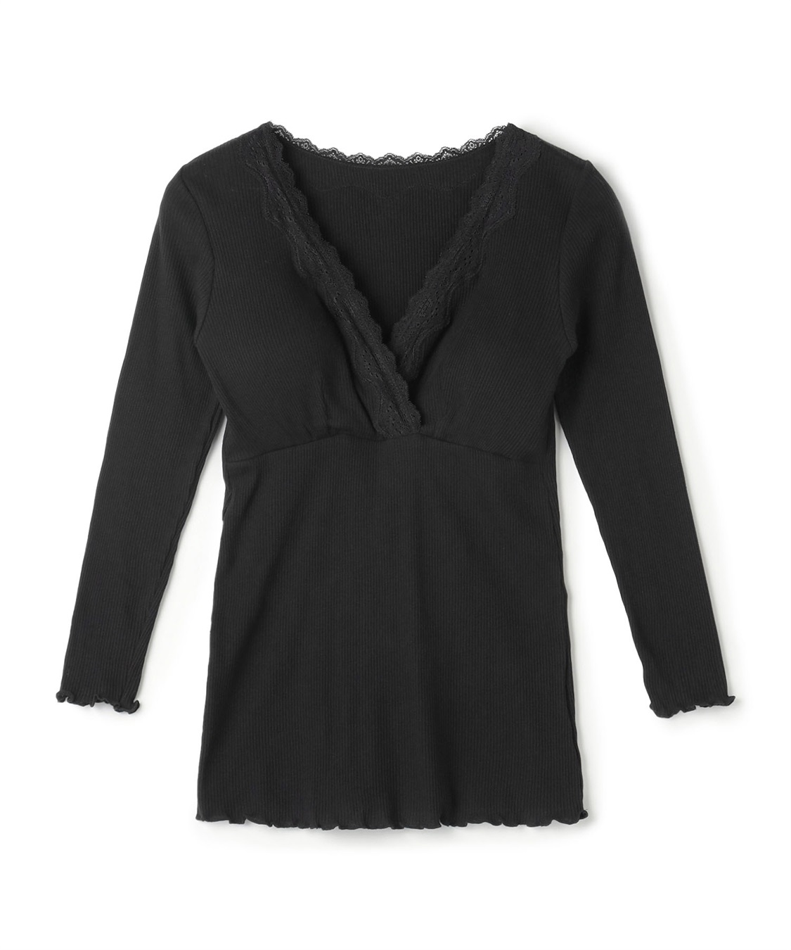 Rosemadame リブレース カシュクール長袖授乳インナー（マタニティ/授乳楽々 妊婦服 産前・産後対応）_variation_2