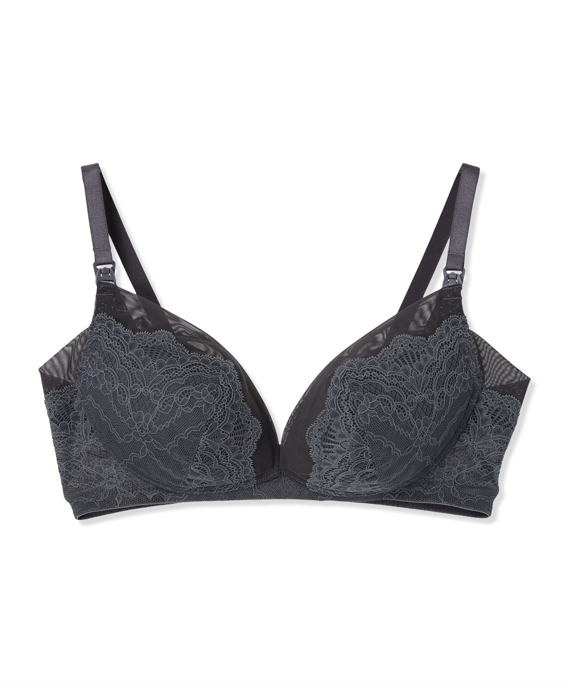 Rosemadame サイドシュッと！きちんと感。お仕事にぴったり授乳ブラ(マタニティブラジャー/ノンワイヤー/ストラップオープン/パワーネット×レース産前・産後対応）_variation_1