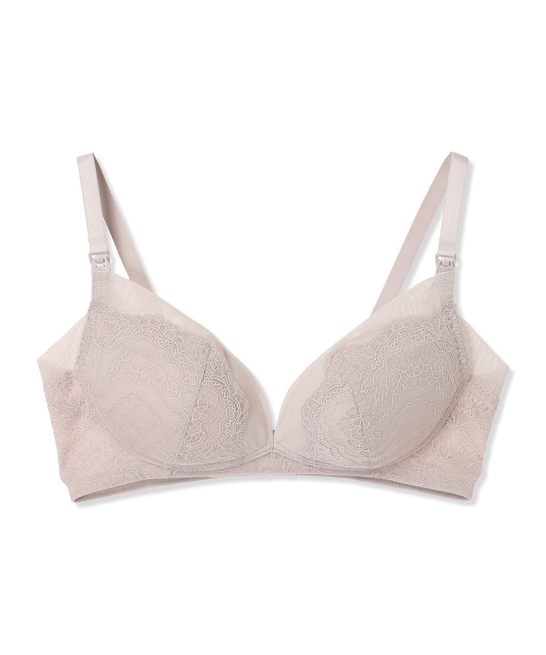 Rosemadame サイドシュッと！きちんと感。お仕事にぴったり授乳ブラ(マタニティブラジャー/ノンワイヤー/ストラップオープン/パワーネット×レース産前・産後対応）_variation_2