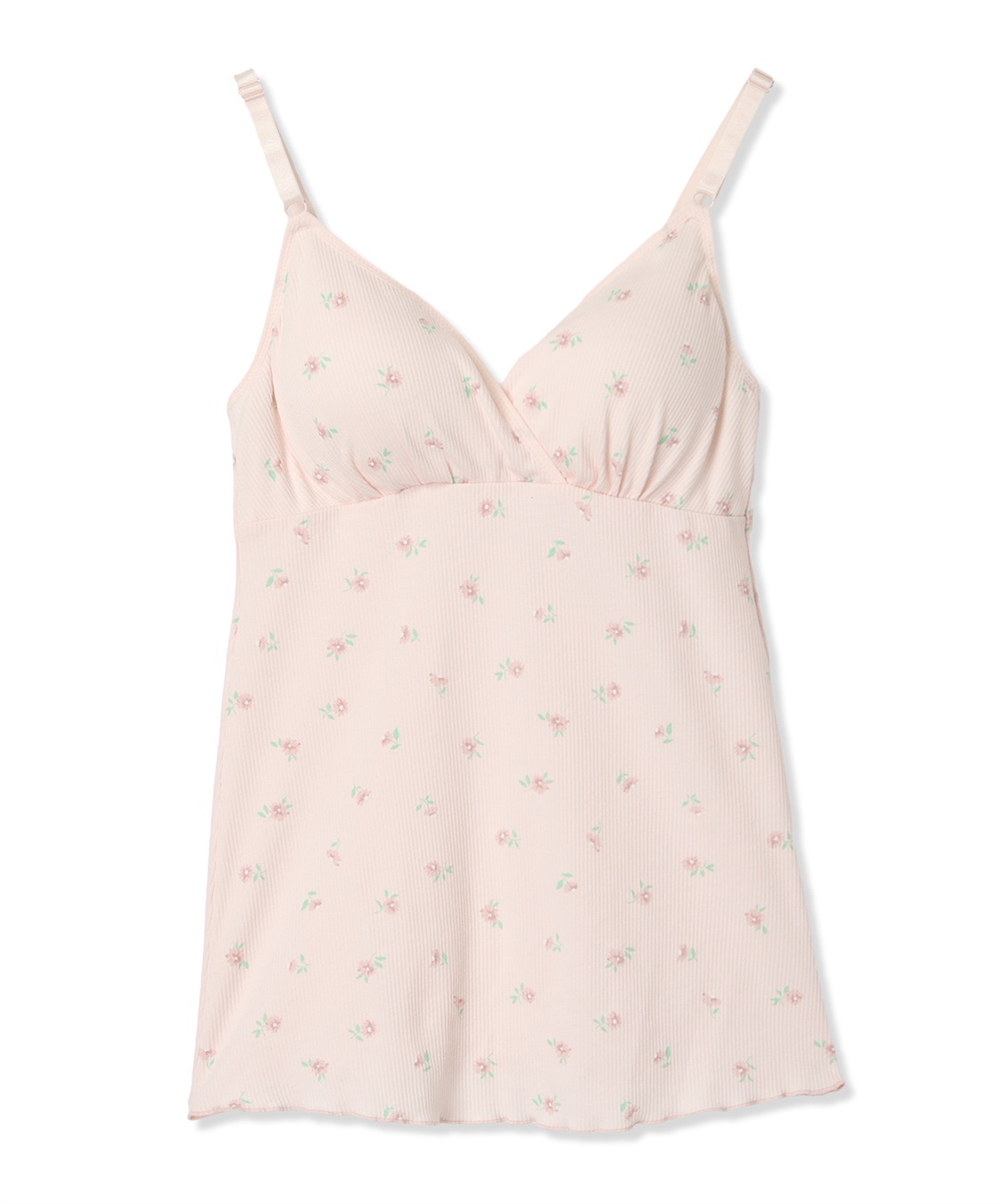 Rosemadame ストレッチリブ 小花柄クロスオープン授乳キャミ(マタニティキャミソール/フラワープリント/カシュクール/ノンワイヤー/肩紐調節可/産前・産後対応）_variation_2