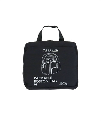 【JTB×TRIP.INN】 パッカブルボストンバッグ　40L(黒-フリー)