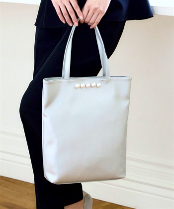 正解 パール付きフォーマルトートバッグ【CF/クロスファンクション】(シルバー-フリー)