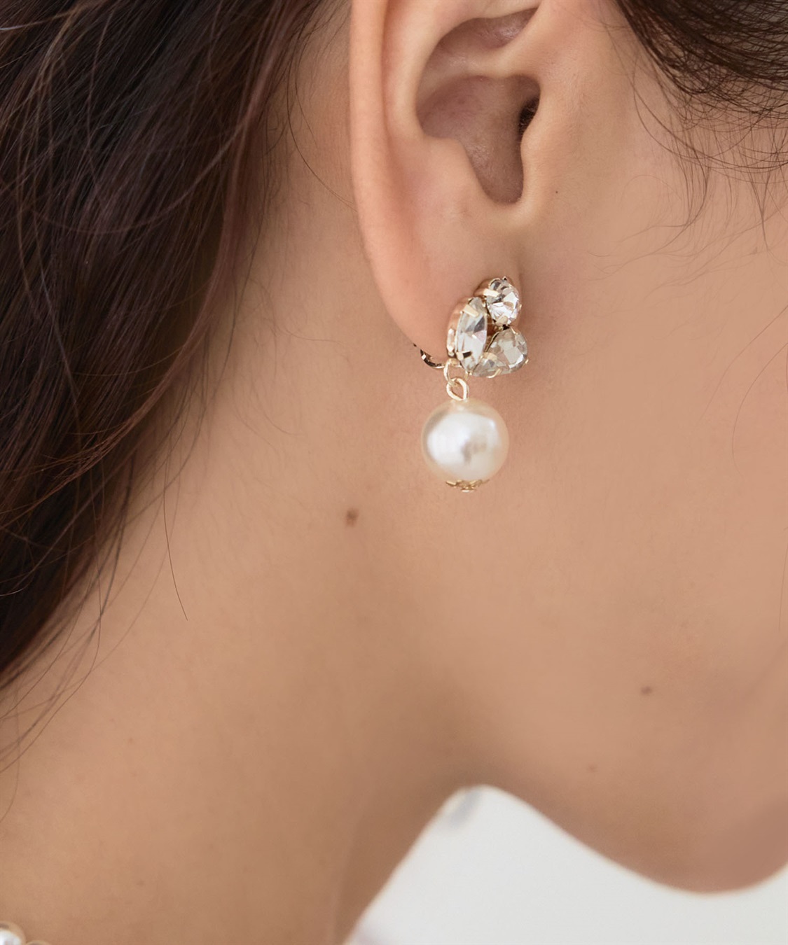 CROSS FUNCTION 正解 揺れるビジューパールイヤリング【CF/クロスファンクション】_variation_1