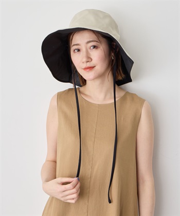 【Wpc.】接触冷感つば広ハット【UVカット率100％ 遮光率100％ UPF50＋ 紫外線対策 洗濯機OK】(ベージュ-フリー)