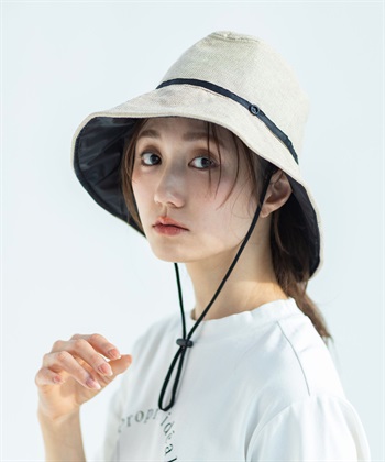 【Wpc.】UVカット接触冷感クロッシェハット【バケットハット 帽子 ハット つば部分 完全遮光100％＆完全UVカット100％生地 UPF50+ あご紐付き 日焼け対策 紫外線対策】(ベージュ-フリー)