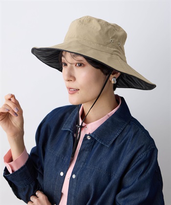 【Wpc.】UVカット接触冷感つば広サファリハット(ベージュ-フリー)