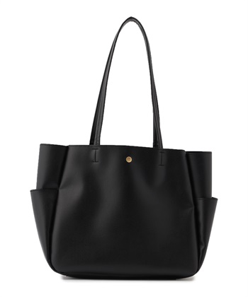 【軽量】ふっくらA4トートバッグ(ブラック-フリー)