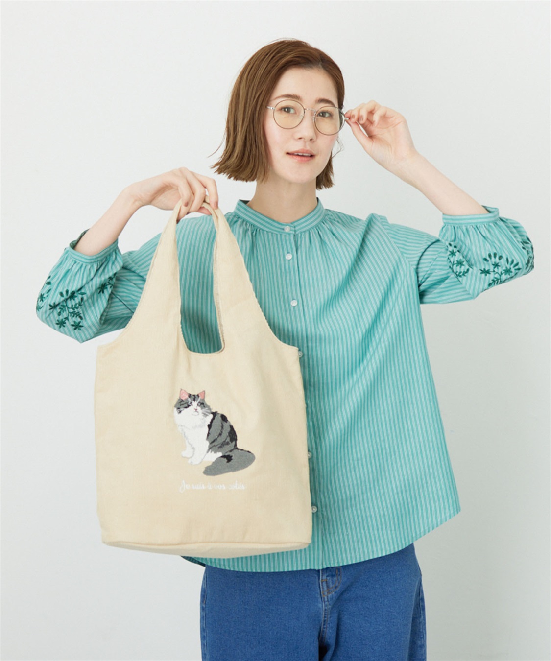 BTS JIN コーデュロイトートバッグ（ピンク）➁ BTS JIN コーデュロイ