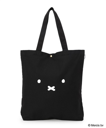 miffyキャンバスA4トート(ブラック-フリー)