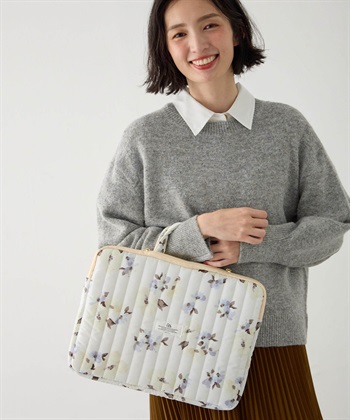 【Wpc.】キルティングPCケース(Lサイズ)【はっ水】(オフホワイト-フリー)