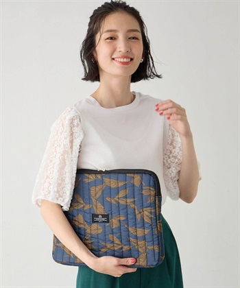 【Wpc.】キルティングPCケース(Lサイズ)【はっ水】(グリーン-フリー)