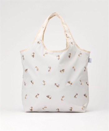 アニマルプリント保冷保温コンパクトエコバッグ【犬・猫・ウサギ】(ベージュ-フリー)