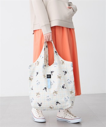 保冷保温効果ファスナー付きエコバック(オフホワイト-フリー)