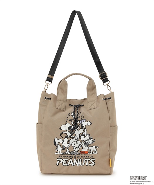 【スヌーピー】刺しゅう巾着トートバック
