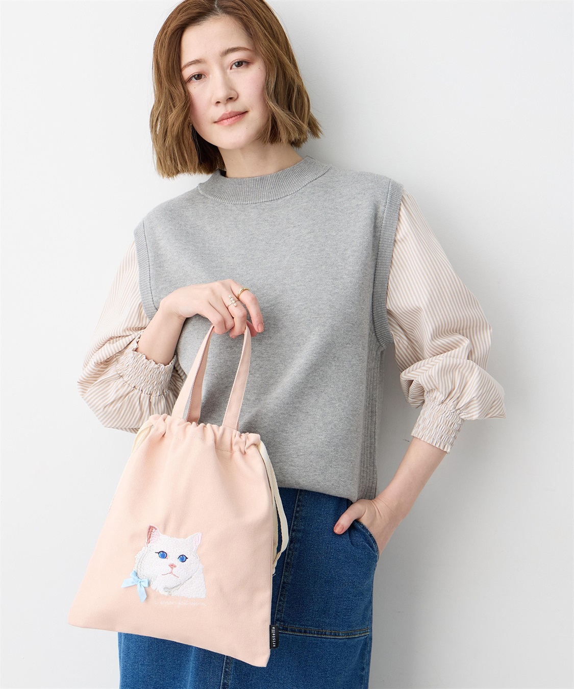 JOIN PARK アトリエ・ポピン猫２WAY手さげバック_main