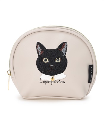 アトリエ・ポピン猫ポーチ(グレー-フリー)