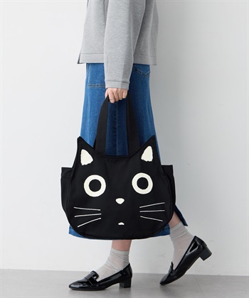 黒猫フェイスバック(ブラック-フリー)