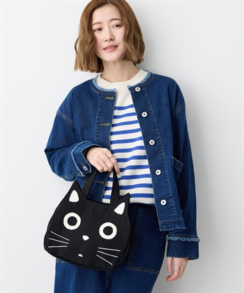 黒猫ミニフェイスバック(ブラック-フリー)