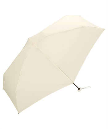 【Wpc.】ベビーアンブレラ ソリッド【折りたたみ傘 折り畳み傘 レ晴雨兼用 UVカット 撥水 手開き 親骨50cm コンパクト 軽量150g】(アイボリー-フリー)