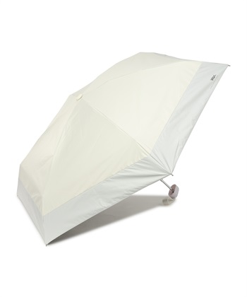 【Wpc.】折りたたみ 日傘 遮光切り継ぎtiny【完全遮光100％ 完全UVカット率100％生地 重量210g 超軽量 6本骨 コンパクト 晴雨兼用】(ホワイト-フリー)