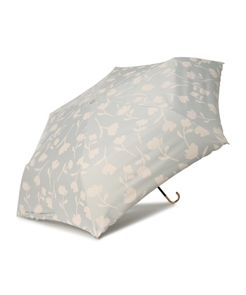 【Wpc.】折りたたみ日傘 遮光フラワーシャドウ ミニ【完全遮光100％＆完全UVカット100％生地 コンパクト 晴雨兼用】(グレー-フリー)