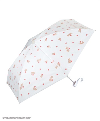 【Wpc.】日傘折りたたみ ポケモン 遮光いっしょにいると しあわせ ミニ【完全遮光100％・完全UVカット率100％・軽量】(オフ-フリー)