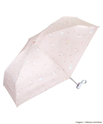 【Wpc.】ちいかわ お花見 ミニ 遮光 日傘 折りたたみ【完全遮光100％・完全UVカット率100％・軽量】(ピンク-フリー)