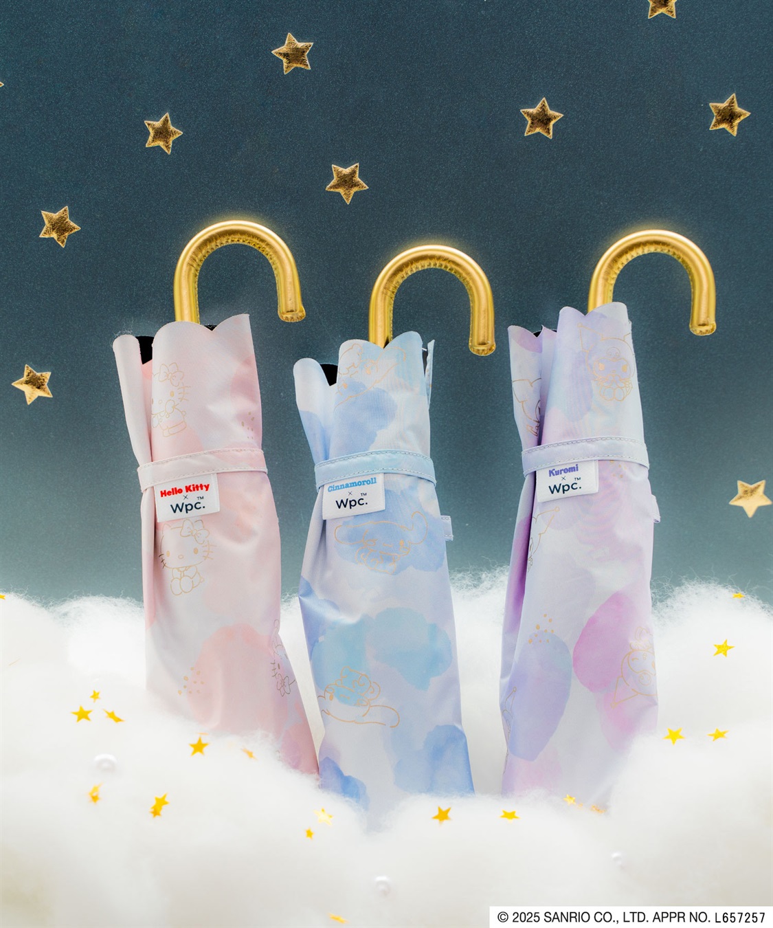 JOIN PARK 【Wpc.】サンリオキャラクターズ 遮光 水彩モチーフ ミニ 日傘 折りたたみ【完全遮光100％・完全UVカット率100％・軽量】_main