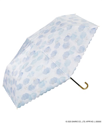 【Wpc.】サンリオキャラクターズ 遮光 水彩モチーフ ミニ 日傘 折りたたみ【完全遮光100％・完全UVカット率100％・軽量】(青-フリー)