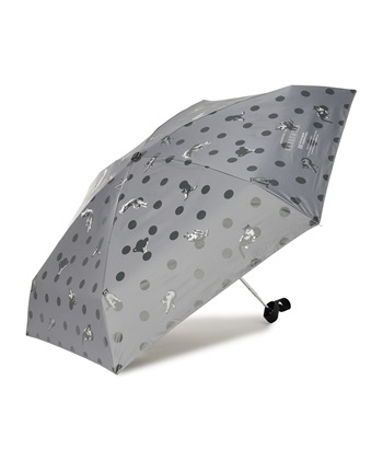 【Wpc.】遮光アンブレにゃんドット　沖昌之さん×Wpc.【完全遮光100％ 完全UVカット率100％生地 コンパクト 晴雨兼用】(グレー-フリー)