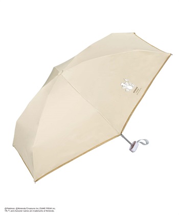 【Wpc.】日傘折りたたみ ポケモン 遮光冒険の始まり ミニ【完全遮光100％・完全UVカット率100％・軽量】(ベージュ-フリー)