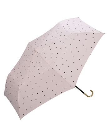 【Wpc.】折りたたみ傘 ミルキードット ミニ【折り畳み傘 撥水 50cm コンパクト 晴雨兼用 水玉】(ピンク-フリー)