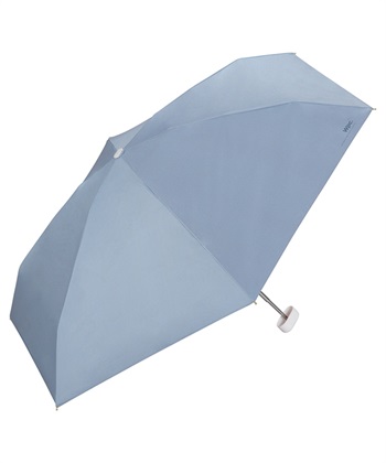 【Wpc.】日傘 折りたたみ 遮光ポシェットtiny【完全遮光100％＆完全UVカット100％生地 晴雨兼用 遮熱 撥水 UPF50+ 日焼け対策 紫外線対策 折り畳み 親骨46cm】(ブルークレー-フリー)