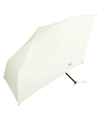 【Wpc.】折りたたみ日傘 遮光軽量 ソリッド ミニ【完全遮光100％＆UVカット99.9％生地 晴雨兼用 遮熱 撥水 UPF50+ 折りたたみ傘 折り畳み 超軽量125g 軽い コンパクト スリム】(オフホワイト-フリー)