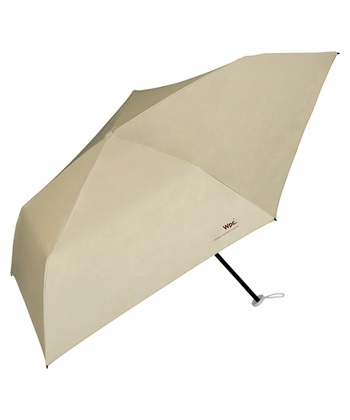 【Wpc.】折りたたみ日傘 遮光軽量 ソリッド ミニ【完全遮光100％＆UVカット99.9％生地 晴雨兼用 遮熱 撥水 UPF50+ 折りたたみ傘 折り畳み 超軽量125g 軽い コンパクト スリム】(ベージュ-フリー)