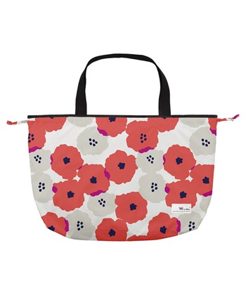 【Wpc.】パッカブルレインバッグカバー【撥水＆防水加工生地 大きい開け口 収納力バツグン エコバッグ トートバッグ サブバッグ コンパクト収納 折りたたみ】(レッド-フリー)