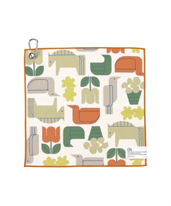 【Wpc.】カラビナ付きマルチくっつくろす【ハンカチ 吸水 マイクロファイバー 折りたたみ傘 ペットボトルホルダー】(イエロー-フリー)