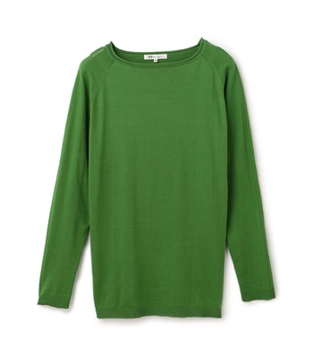 ボートネックコットンニット(グリーン1-9号)