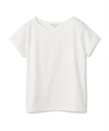 ランダムリブ半袖カットソー(オフホワイト-9号)