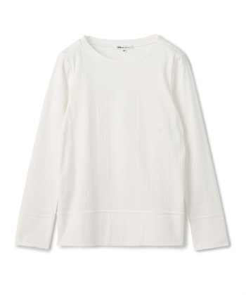 ランダムリブ長袖カットソー(オフホワイト-9号)