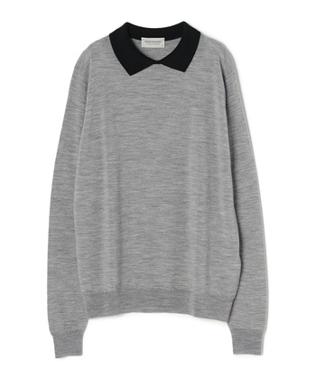 【WEB限定】襟付きニットプルオーバー(グレー-9号)