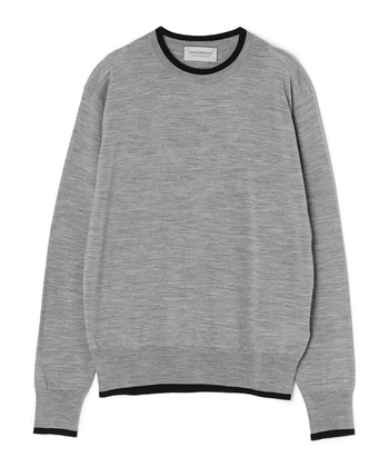 【WEB限定】配色ラインニットプルオーバー(グレー-9号)