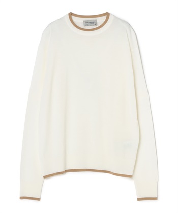 【WEB限定】配色ラインニットプルオーバー(オフホワイト-9号)