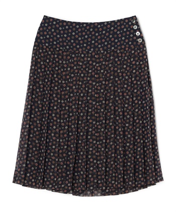 リング柄プリーツスカート(ネイビー-9号)