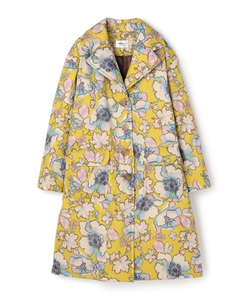 フラワープリントロング丈コート(マスタード-9号)