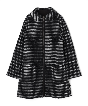 【WEB限定】ラウンドカラーツイードコート(ブラック-9号)