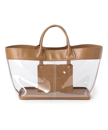 ポーチ付きクリアバッグ(キャメル-フリー)